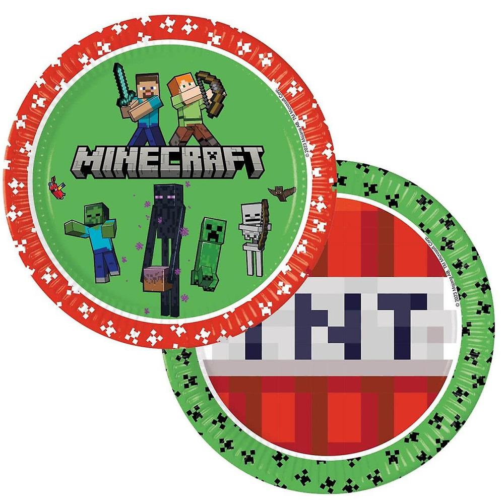 Minecraft Lisanlı Tabak 8 Adet