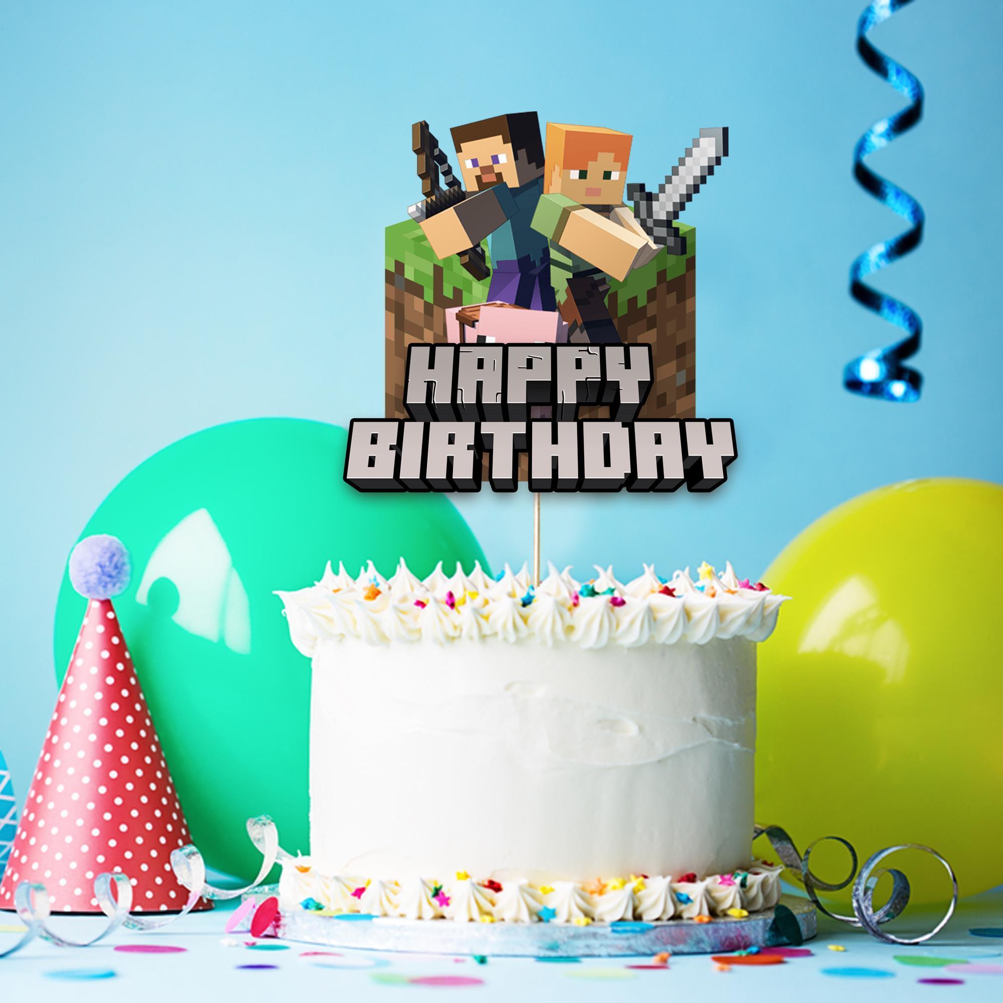 Minecraft Temalı 8 Kişilik Doğum Günü Seti