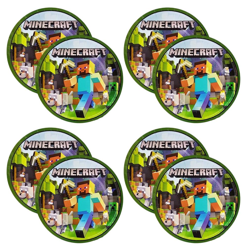 Minecraft Temalı 8 Kişilik Doğum Günü Seti