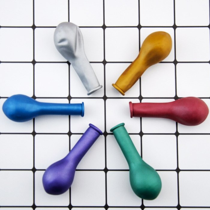 Mini Mavi Krom Balon - 5 Adet - 12 cm