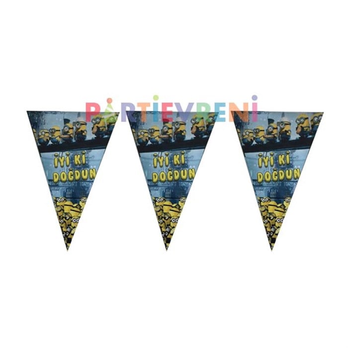 Minions Doğum Günü Temalı Flama Bayrak