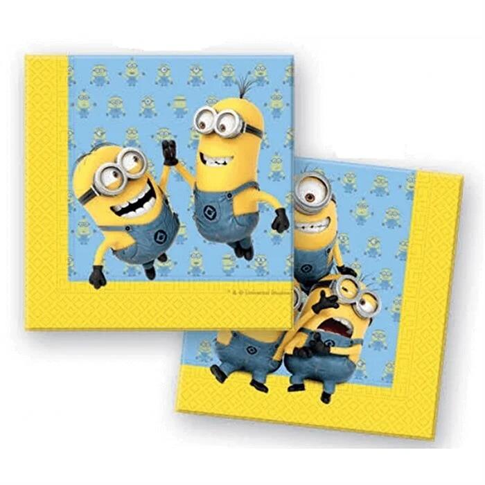 Minions Doğum Günü Temalı Peçete 20 Adet - 33x33 cm