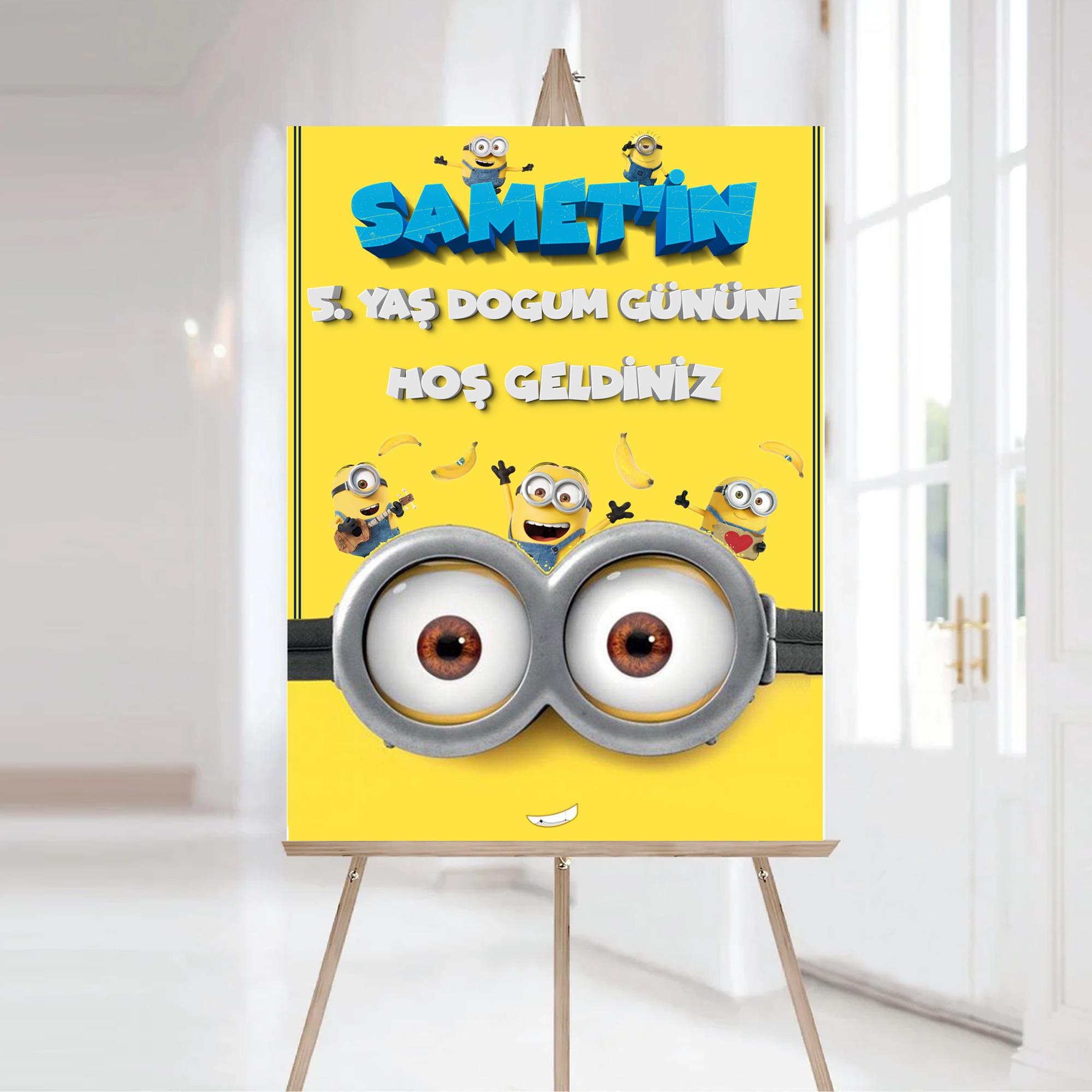 Minions Karşılama Panosu Vinil Branda