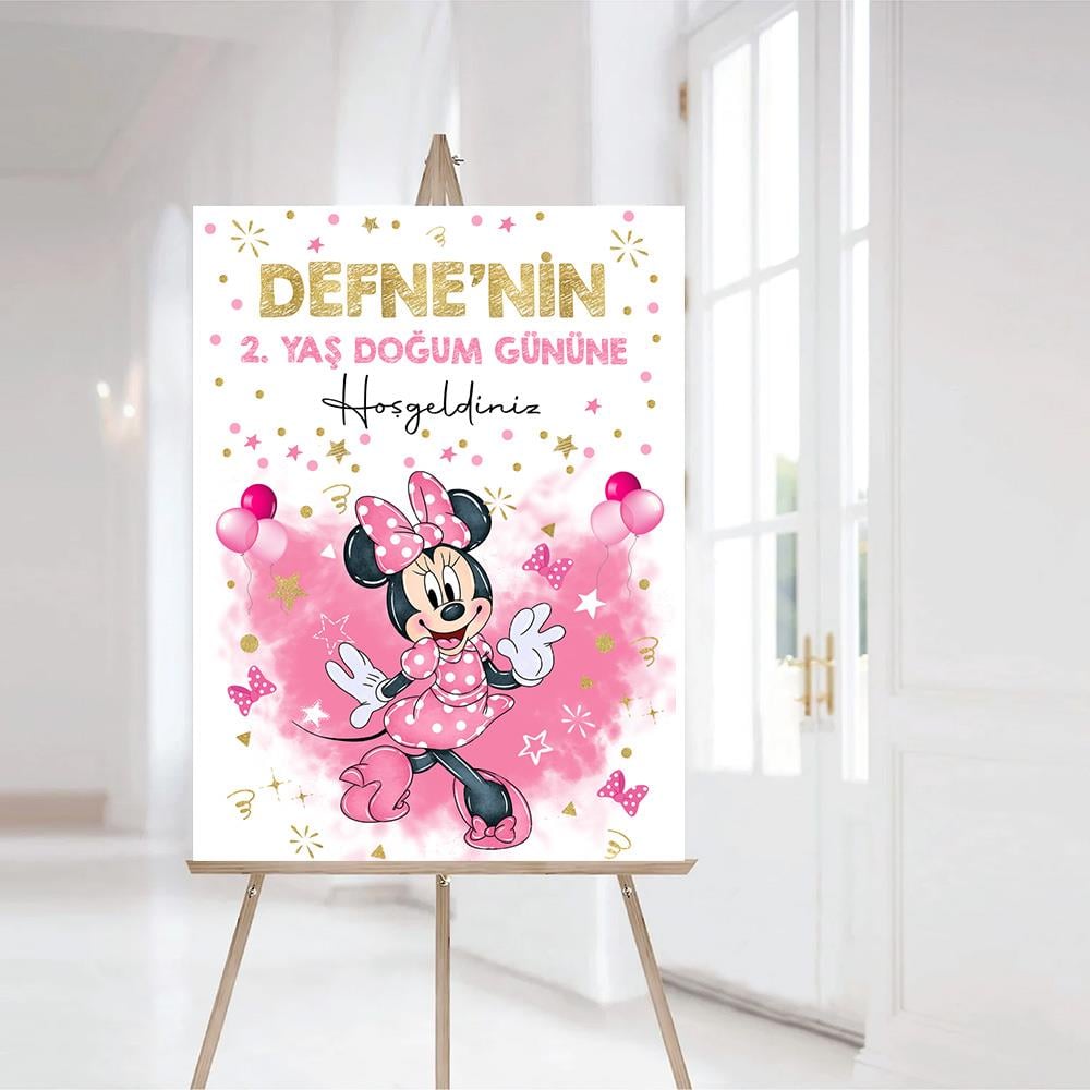 Minnie Mouse Karşılama Panosu Vinil Branda
