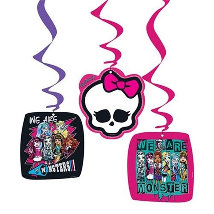 Monster High Doğum Günü Temalı 3 Lü Asma İp Süs