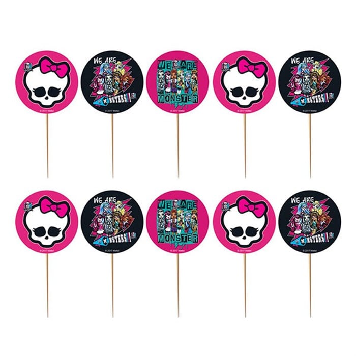 Monster High Doğum Günü Temalı Kürdan Süs 10 Adet