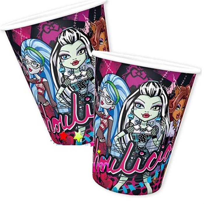 Monster High Temalı Kağıt Bardak 8 Adet 200 cc