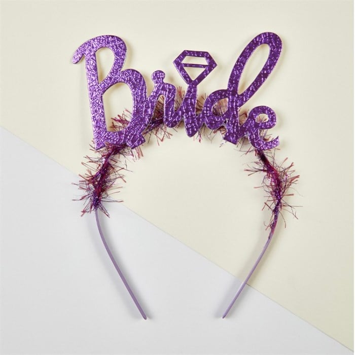 Mor Bride Tektaşlı Taç