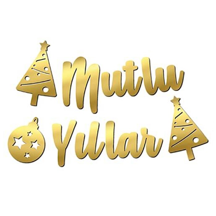 Mutlu Yıllar Gold Kaligrafi Banner