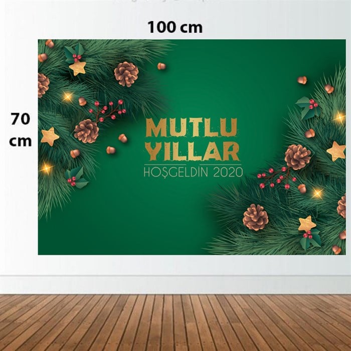 Mutlu Yıllar Vinil Afiş - 70 cm - 100 cm
