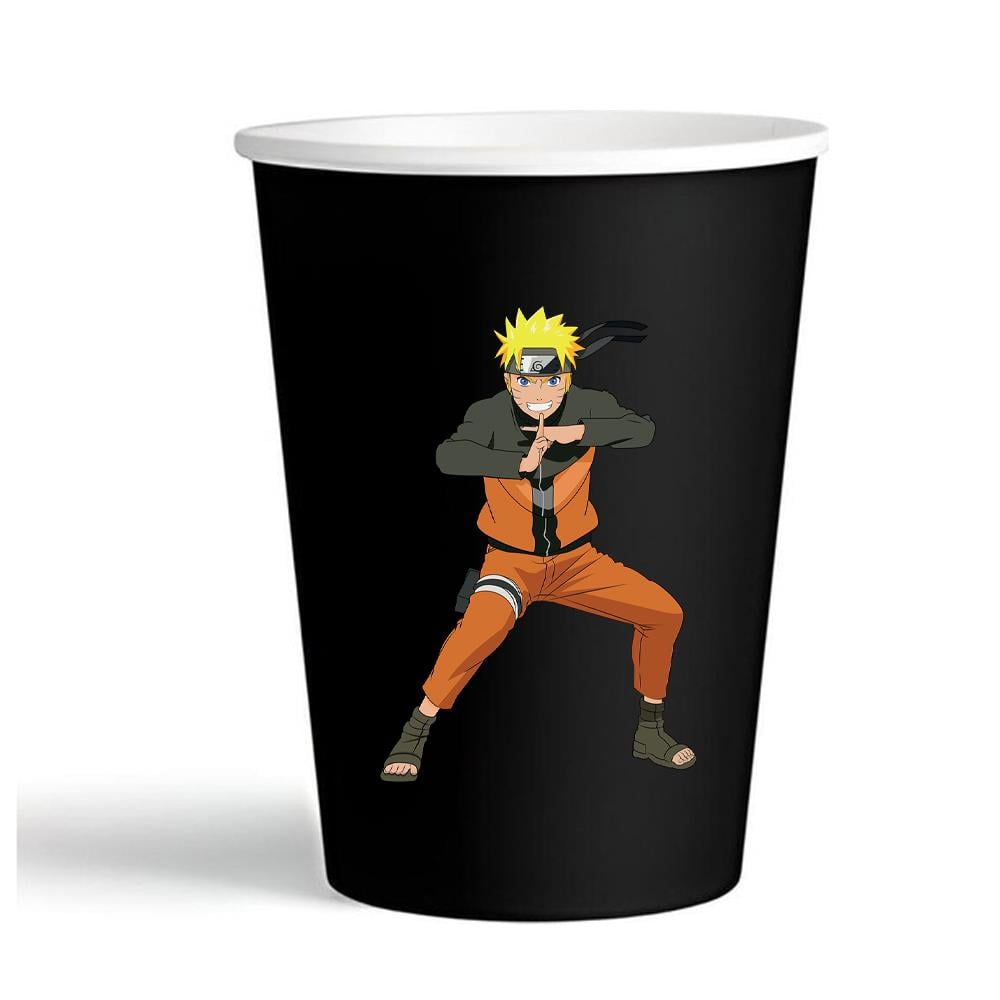 Naruto Temalı Siyah Bardak 5 Adet