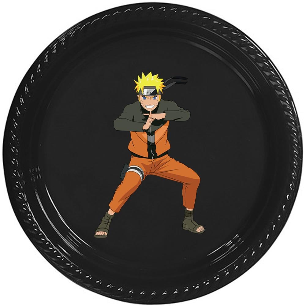 Naruto Temalı Siyah Tabak 5 Adet