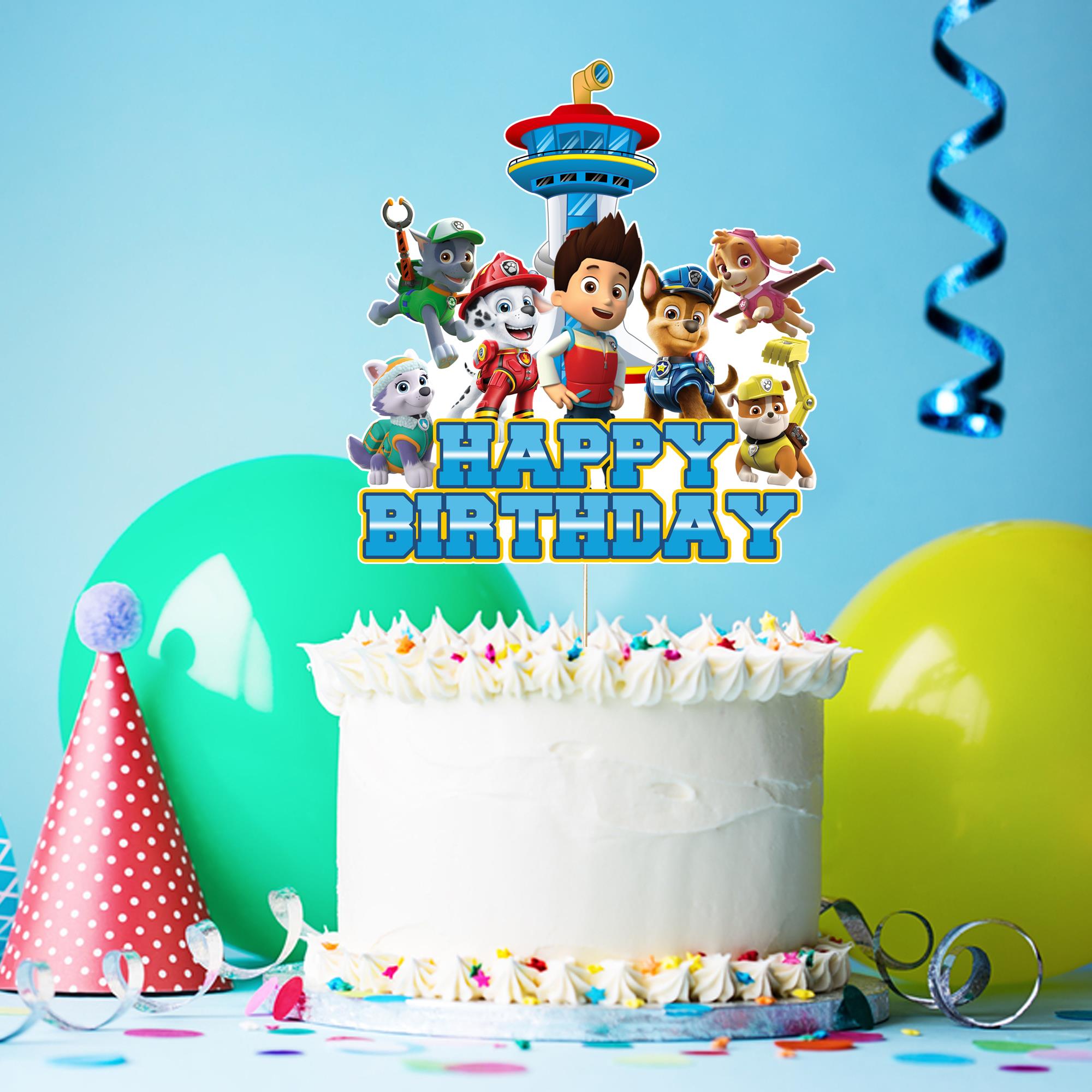 Paw Patrol Konsepti Happy Birthday Pasta Süsü