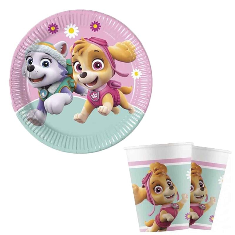 Paw Patrol Skye Temalı Tabak Bardak Seti 8 Adet