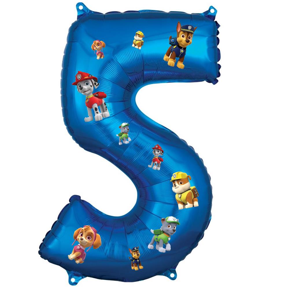 Paw Patrol Temalı Etiketli Mavi Folyo Balon