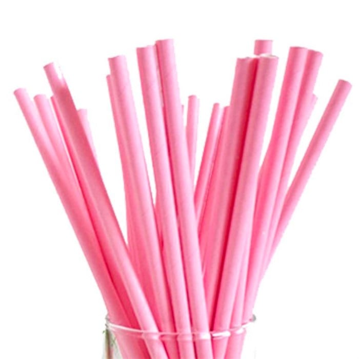 Pembe Kağıt Pipet 25 Adet