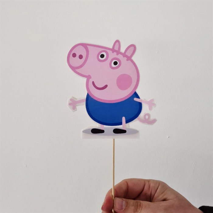 Peppa Pig Mavi Çubuklu Maket Süs