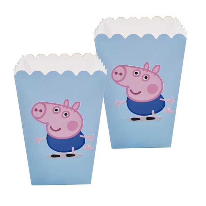 Peppa Pig Mavi Temalı Mısır Kutusu - 5 Adet