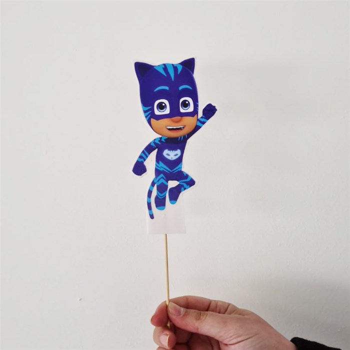 Pijamaskeliler Kedi Çocuk Çubuklu Maket Süs