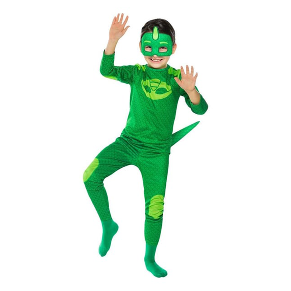 PJ Mask Kertenkele Temalı Pelerinli Maskeli Kostüm