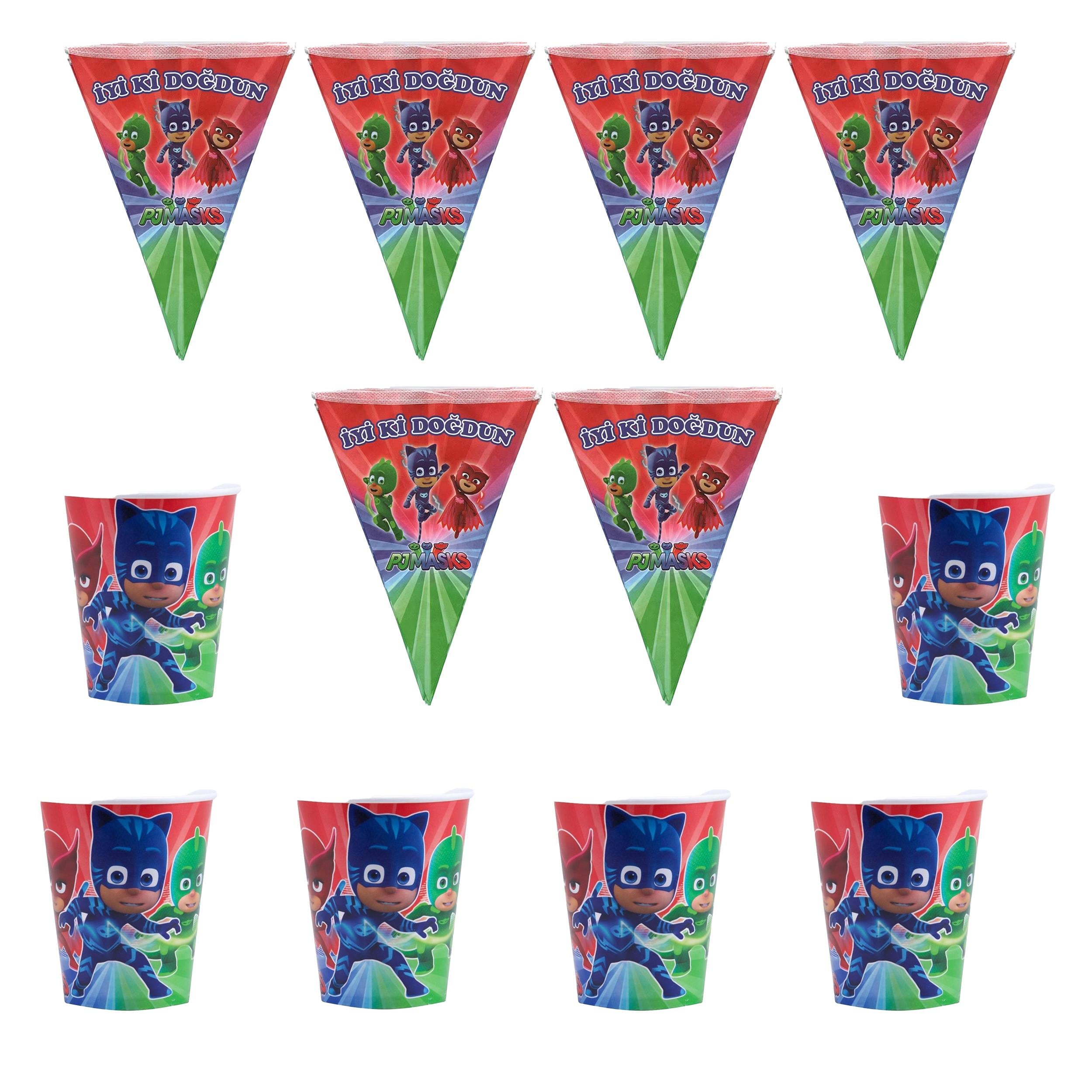 PJ Masks Pijamaskeliler Temalı 8 Kişilik Doğum Günü Seti