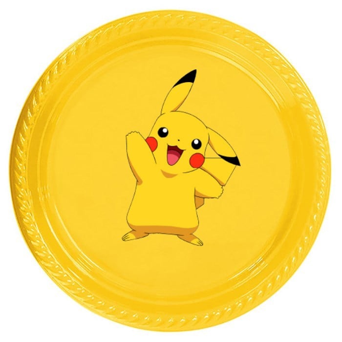 Pokemon Pikachu Stickerlı Tabak - 5 Adet