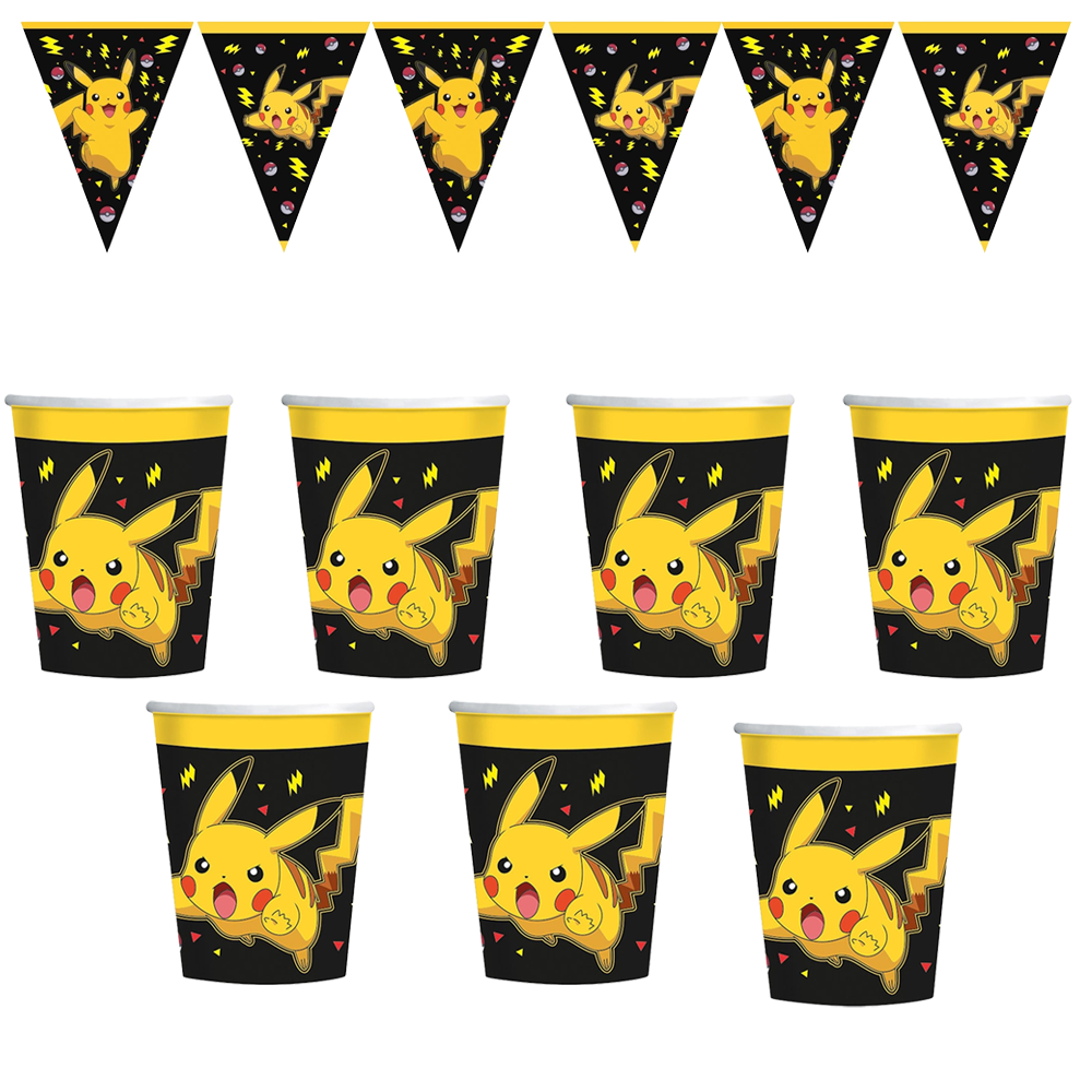 Pokemon Pikachu Temalı 8 Kişilik Doğum Günü Seti