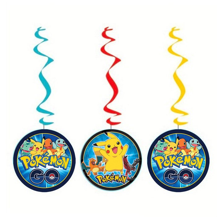 Pokemon Sarkıt Asma İp Süs 3'lü