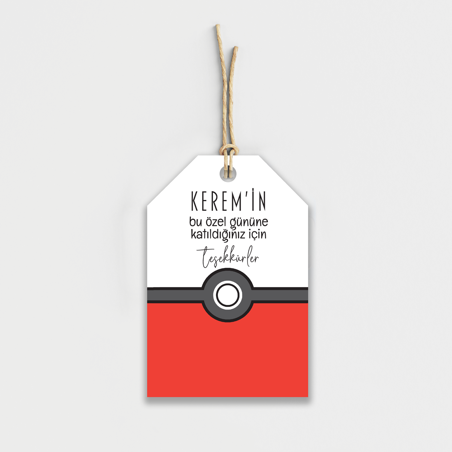 Pokemon Temalı Kişiye Özel Teşekkür Kartı 8'li