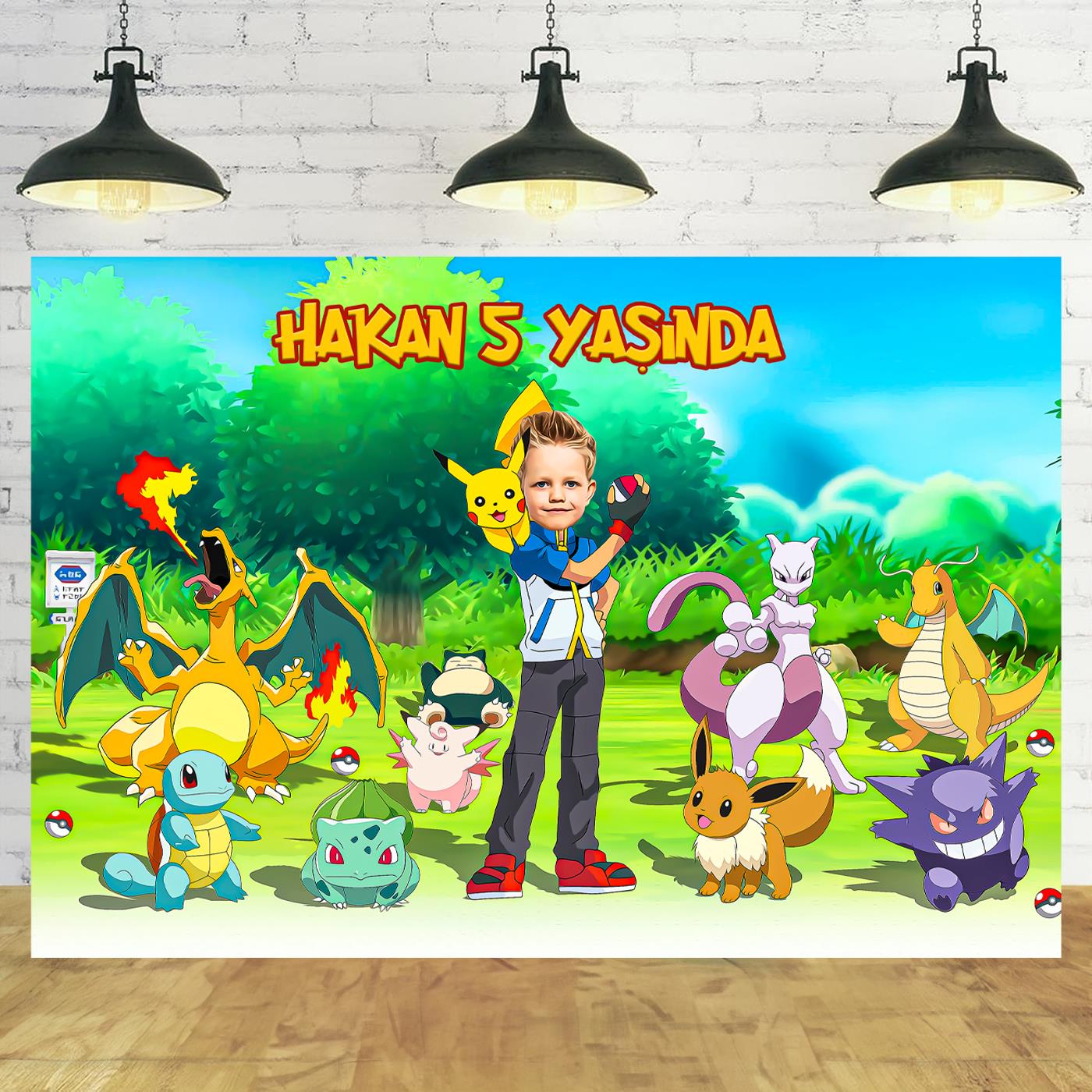 Pokemonlar Temalı Kişiye Özel Portre Afiş