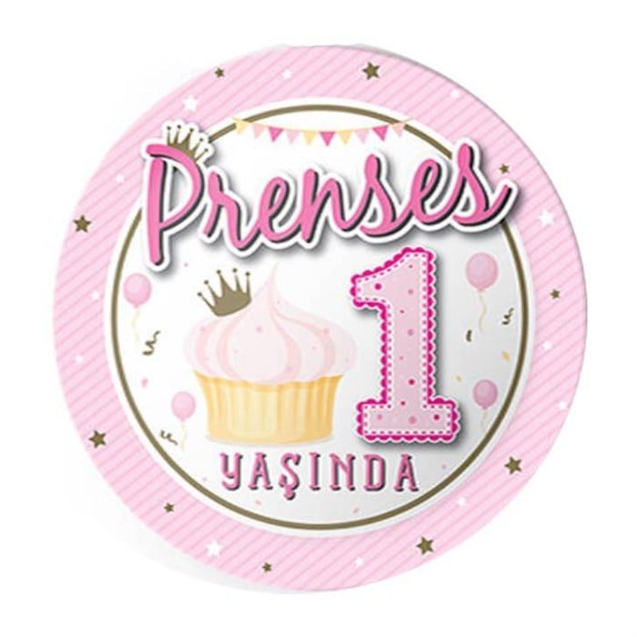 Prenses 1 Yaş Temalı Tabak 8'li