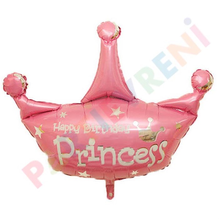 Prenses Pembe Taç Folyo Balon