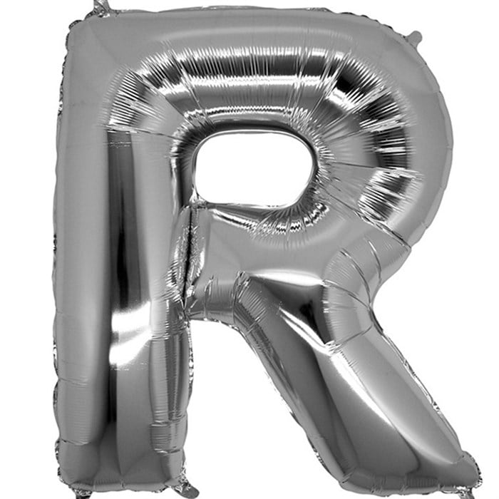 R Harfi Gümüş Folyo Balon 1 Metre