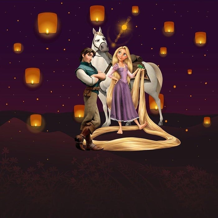 Rapunzel Doğum Günü Kare Branda Afişi - 2 Boy Seçenekli