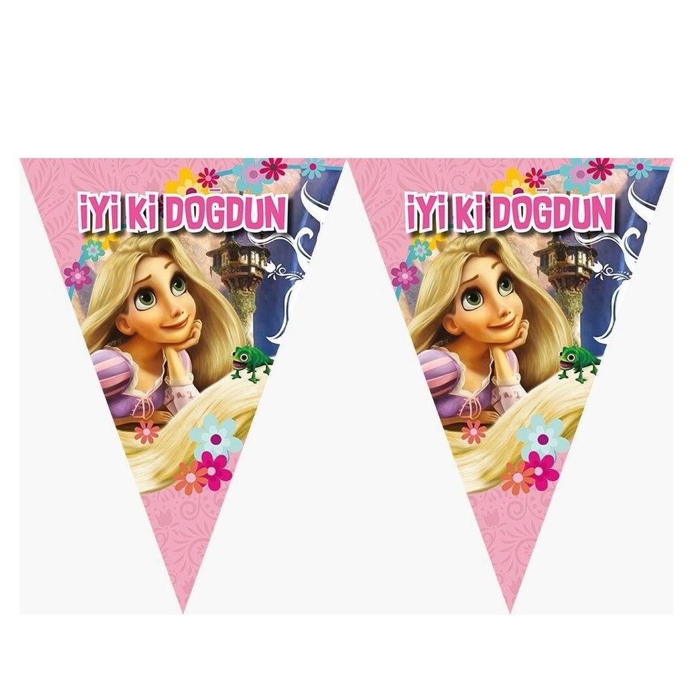 Rapunzel Temalı Flama Bayrak 2 metre