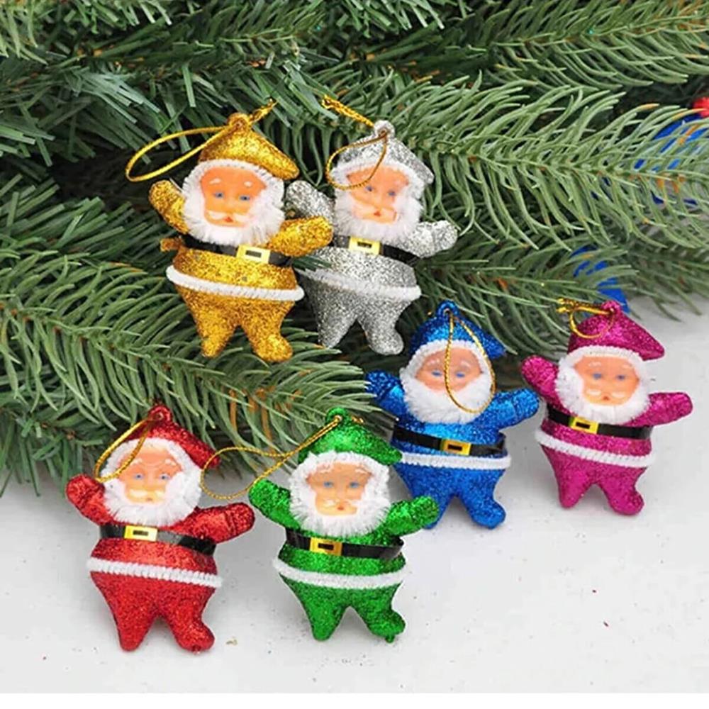 Renkli Noel Baba Yılbaşı Ağaç Süs 6 Adet