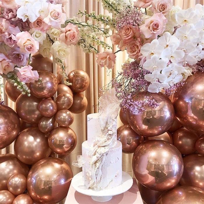 Rose Gold Krom Kaplı Metalik Balon - 5 Adet