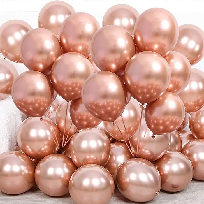 Rose Gold Krom Kaplı Metalik Balon - 5 Adet