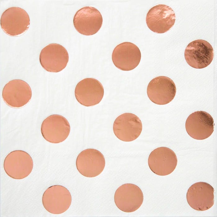 Rose Gold Puantiyeli Peçete 16 Adet