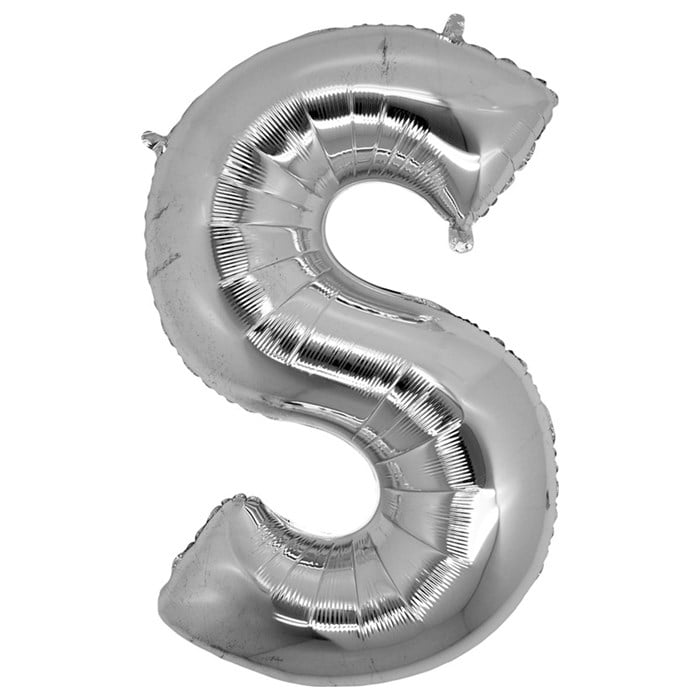 S Harfi Gümüş Folyo Balon 1 Metre