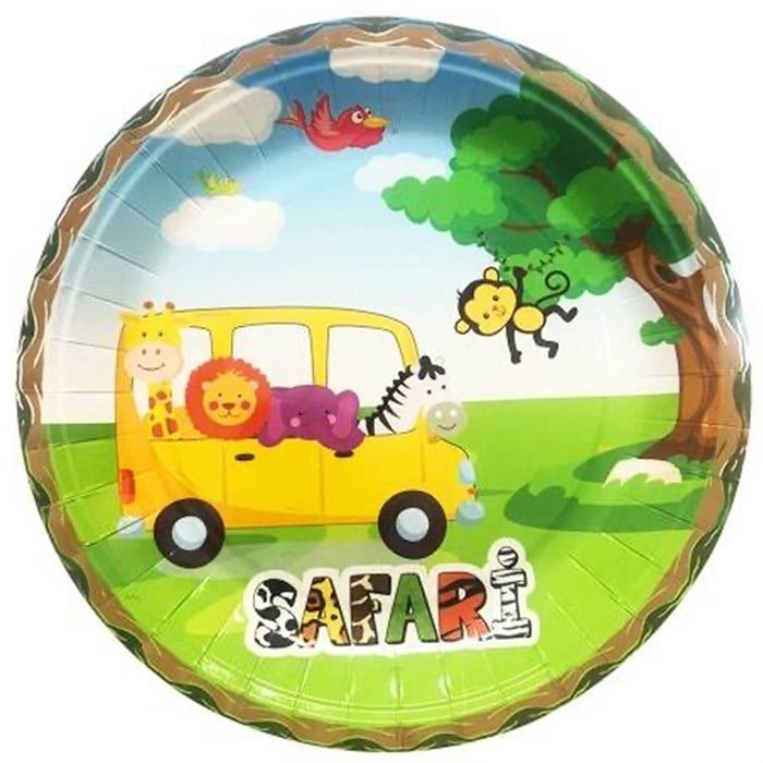 Safari Temalı Karton Tabak 8 Adet 23 cm