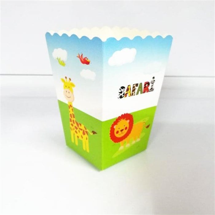 Safari Temalı Mısır Popcorn Kutusu - 10 Adet