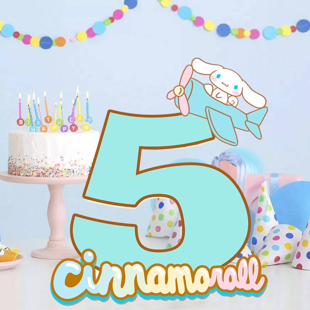 Sanrio Cinnamoroll Temalı 5 Rakam Dekoratif Pano