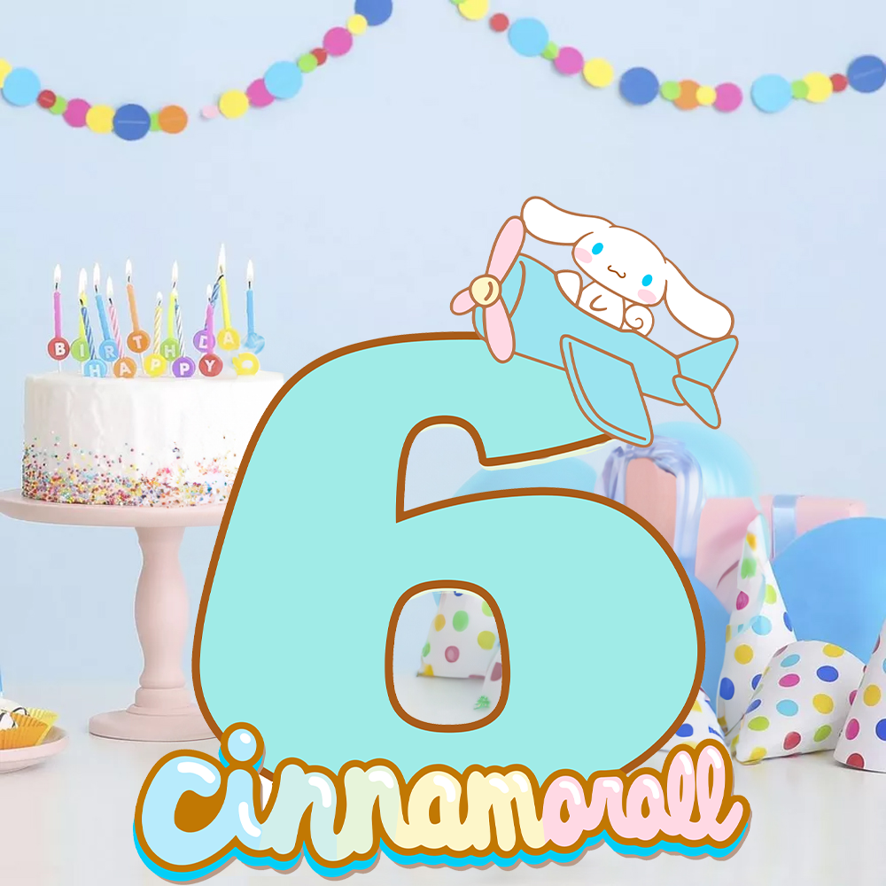Sanrio Cinnamoroll Temalı 6 Rakam Dekoratif Pano