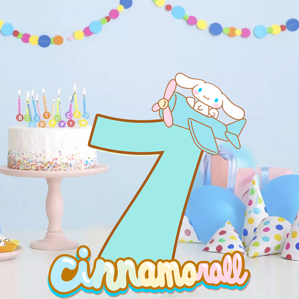 Sanrio Cinnamoroll Temalı 7 Rakam Dekoratif Pano
