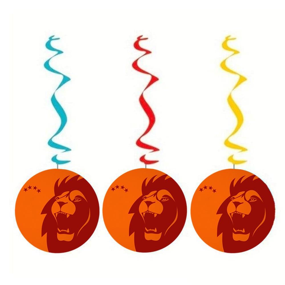 Sarı Kırmızı Aslan Sarkıt Asma İp Süs 3'lü