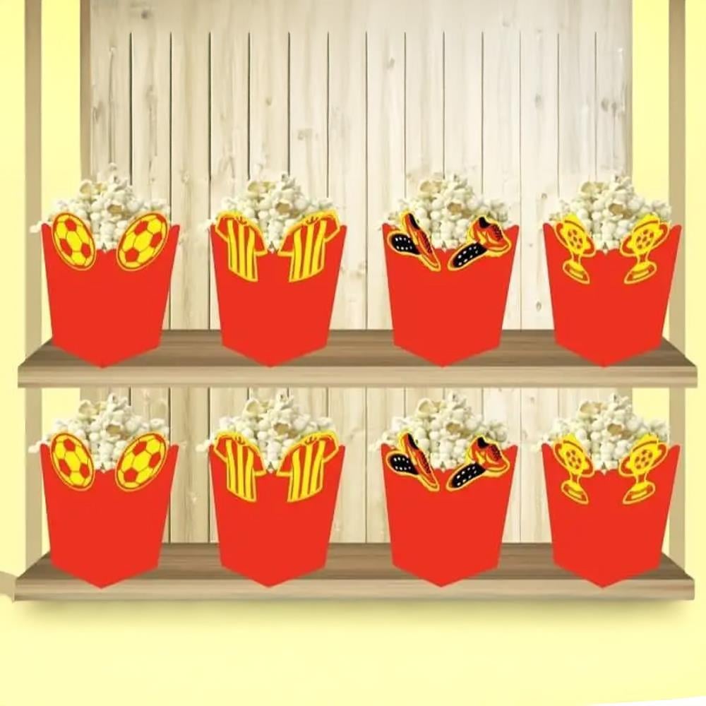 Sarı Kırmızı Aslan Temalı Mısır Popcorn Kutusu - 5 Adet