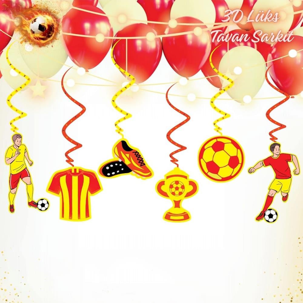 Sarı Kırmızı Temalı Asma Süs Seti 6'lı