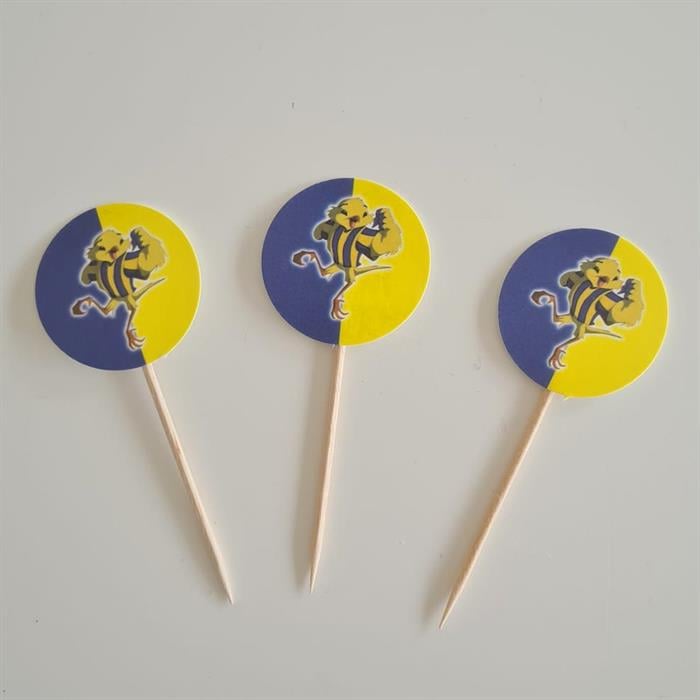 Sarı Lacivert Kanarya Temalı Kürdan Süs 20'li