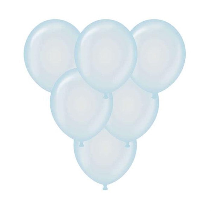 Şeffaf Mavi Lateks Balon - 10 Adet